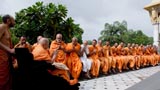  Sadhus doing darshan of Swamishri