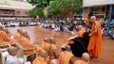  Sadhus and devotees doing darshan of Swamishri