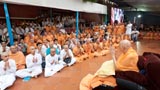  Sadhus and devotees doing darshan of Swamishri