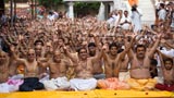 Brahmin devotees change their janoi as per tradition 
