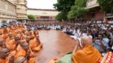  Sadhus and devotees doing darshan of Swamishri