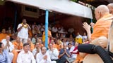  Swamishri interacts with a devotee