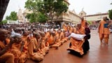  Sadhus doing darshan of Swamishri