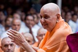 Swamishri in a divine, jovial mood