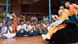 Swamishri blesses Pandit Jasraj, well-known Indian classical vocalist, and others