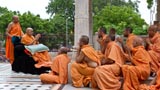  Sadhus doing darshan of Swamishri