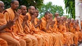  Sadhus doing darshan of Swamishri