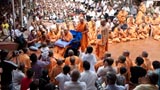  Sadhus and devotees doing darshan of Swamishri