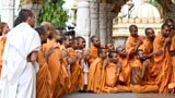  Sadhus doing darshan of Swamishri