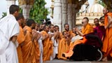  Sadhus doing darshan of Swamishri