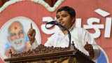  A youth delivers a discourse