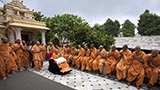  Sadhus doing darshan of Swamishri