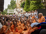  Sadhus and devotees doing darshan of Swamishri