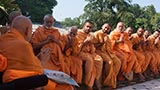  Sadhus doing darshan of Swamishri
