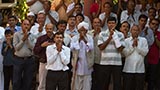  Devotees doing darshan of Swamishri