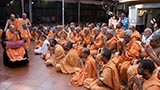  Sadhus doing darshan of Swamishri