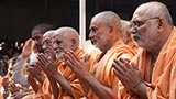  Sadhus doing darshan of Swamishri