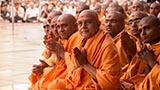  Sadhus doing darshan of Swamishri