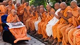  Sadhus doing darshan of Swamishri