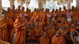  Sadhus beneath the mandir dome