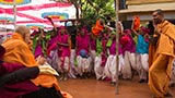  Satsangi tribal kids from Poshina rejoice before Swamishri