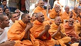  Sadhus doing darshan of Swamishri