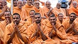  Sadhus doing darshan of Swamishri
