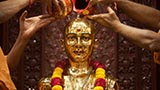 Senior sadhus perform abhishek of Bhagwan Swaminarayan (abhishek murti)