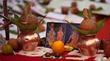  Mahapuja items in front of Akshar-Purushottam Maharaj during Chopda Pujan