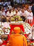  Senior sadhus perform mahapuja rituals during Chopda Pujan