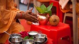  Senior sadhus perform mahapuja rituals during Chopda Pujan