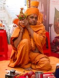  Senior sadhus perform mahapuja rituals during Chopda Pujan