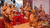  Senior sadhus perform chopda pujan arti