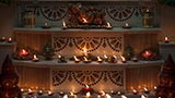  Diwali lamps and decorations in the mandir