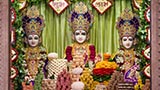  Annakut offered to Bhagwan Swaminarayan, Aksharbrahman Gunatitanand Swami and Shri Gopalanand Swami