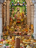  Annakut offered to Shri Harikrishna Maharaj and Shri Radha-Krishna Dev