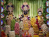  Annakut offered to Shri Harikrishna Maharaj and Shri Radha-Krishna Dev