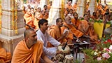  Sadhus sing thal, offering the annakut to God
