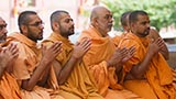  Sadhus doing darshan of Swamishri