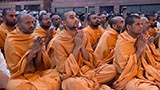  Sadhus engrossed in darshan of Swamishri