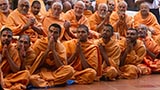  Sadhus doing darshan of Swamishri