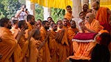 Sadhus doing darshan of Swamishri