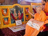  Swamishri sanctifies murtis for the new BAPS sanskardham at Pramukh Park, Botad, India