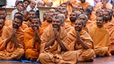  Sadhus doing darshan of Swamishri