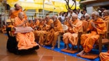  Sadhus doing darshan of Swamishri