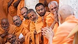  Sadhus doing darshan of Swamishri