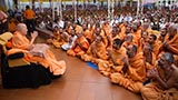  Sadhus and devotees doing darshan of Swamishri