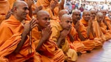  Sadhus doing darshan of Swamishri