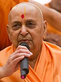 Swamishri remembering the divine work of Shastriji Maharaj