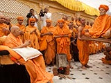 Sadhus remembering the divine work of Shastriji Maharaj